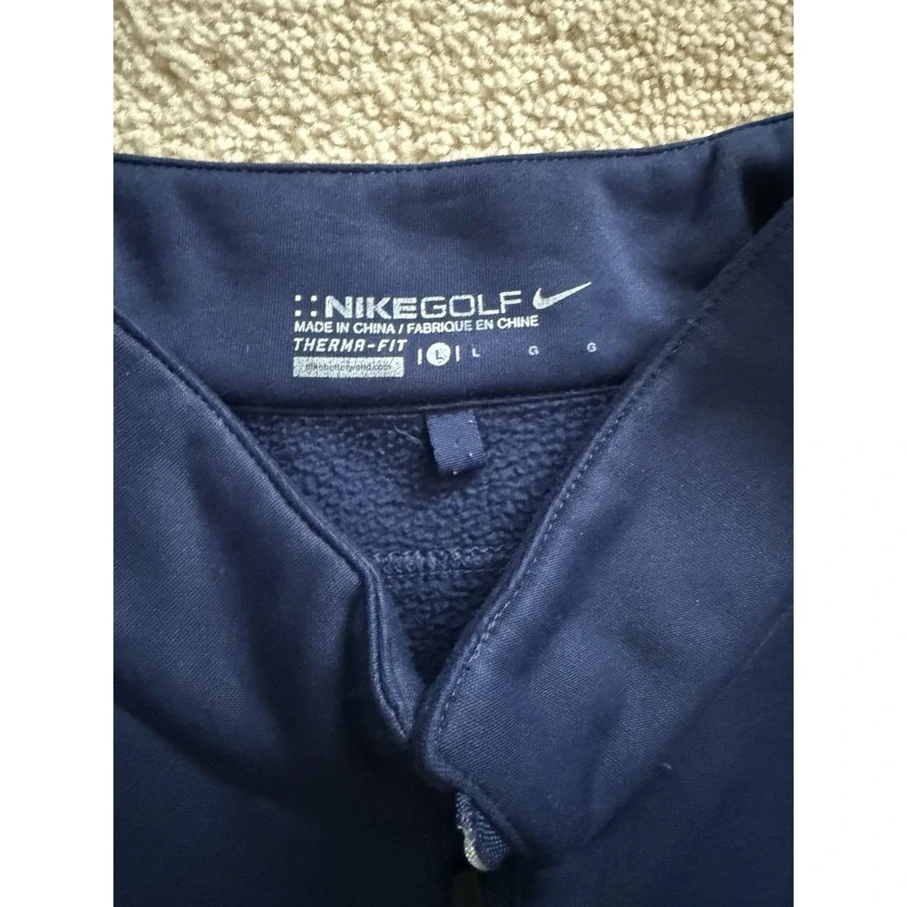 Nike Therma-FIT Victory 1/2-Zip Golf Pullover Navy Blue Pink Stitching Size‎ L